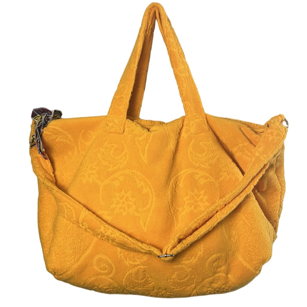 Anthropologie Lalla French Terry Beach Tote Overnight Bag Shoulder Hand Straps